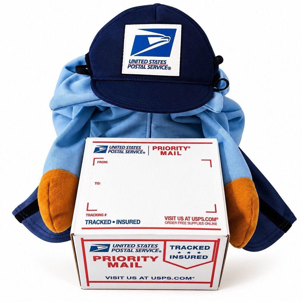 USPS Mail Carrier Dog Costume Priority Mail Halloween Pet Costume Small S